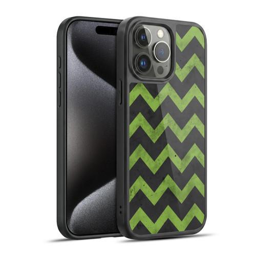PLdesign Geometric Patterns Green Gray Vintage Gel Armour Case For Apple iPhone 15 Pro Max