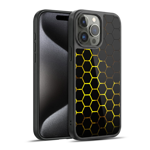 PLdesign Geometric Patterns Honeycomb Yellow Gel Armour Case For Apple iPhone 15 Pro Max