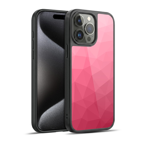 PLdesign Geometric Patterns Magenta Pink Ombre Mesh Gel Armour Case For Apple iPhone 15 Pro Max