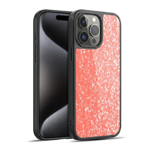 PLdesign Sparkly Coral Light Coral Orange Gel Armour Case For Apple iPhone 15 Pro Max