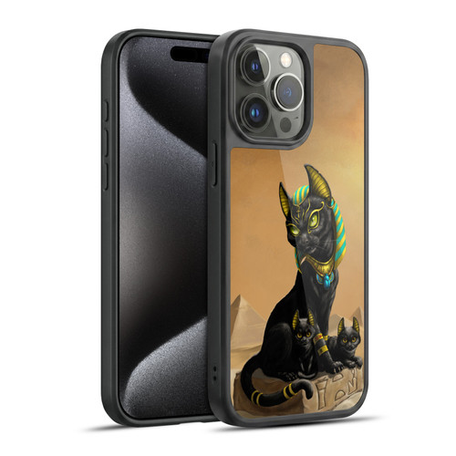 Stanley Morrison Art Egyptian Bastet Cat & Kittens Gel Armour Case For Apple iPhone 15 Pro Max