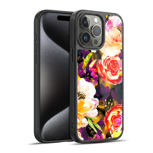 Anis Illustration Flowers Purple Gel Armour Case For Apple iPhone 15 Pro Max