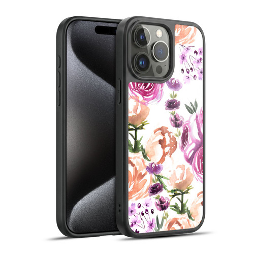 Anis Illustration Flowers Watercolour Gel Armour Case For Apple iPhone 15 Pro Max