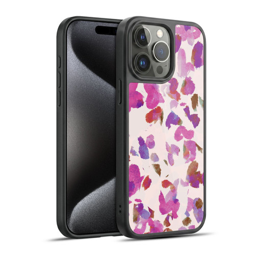 Anis Illustration Mix Pattern Soft Feminine Pink Flowers Gel Armour Case For Apple iPhone 15 Pro Max