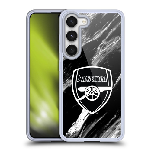 Arsenal FC Crest Patterns Marble Soft Gel Case for Samsung Galaxy S23 5G & MagSafe