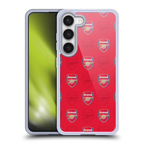 Arsenal FC Crest Patterns Red Soft Gel Case for Samsung Galaxy S23 5G & MagSafe
