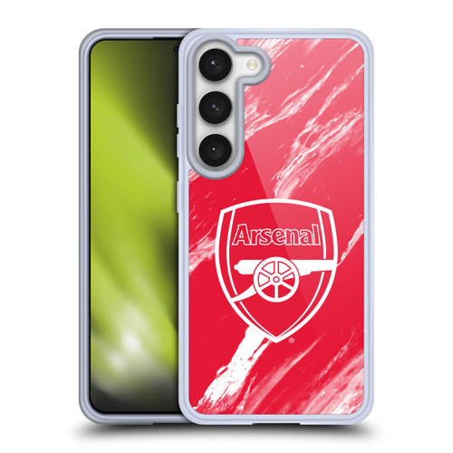 Arsenal FC Crest Patterns Red Marble Soft Gel Case for Samsung Galaxy S23 5G & MagSafe