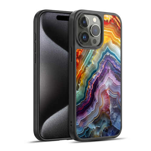 Haroulita Agates Stripes Gel Armour Case For Apple iPhone 15 Pro Max