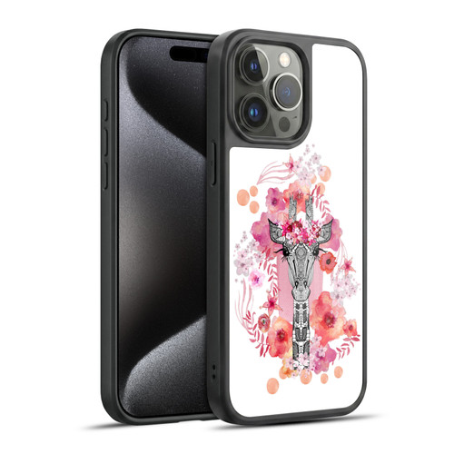 Monika Strigel Animals And Flowers Giraffe Gel Armour Case For Apple iPhone 15 Pro Max