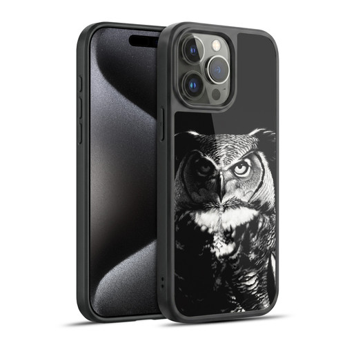 Stanley Morrison Black And White Great Horned Owl Gel Armour Case For Apple iPhone 15 Pro Max