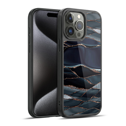 UtArt Dark Night Marble Waves Gel Armour Case For Apple iPhone 15 Pro Max