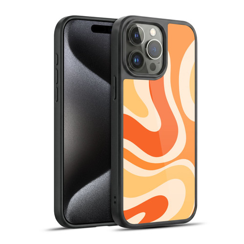 Kierkegaard Design Studio Retro Abstract Patterns Modern Orange Tangerine Swirl Gel Armour Case For Apple iPhone 15 Pro Max