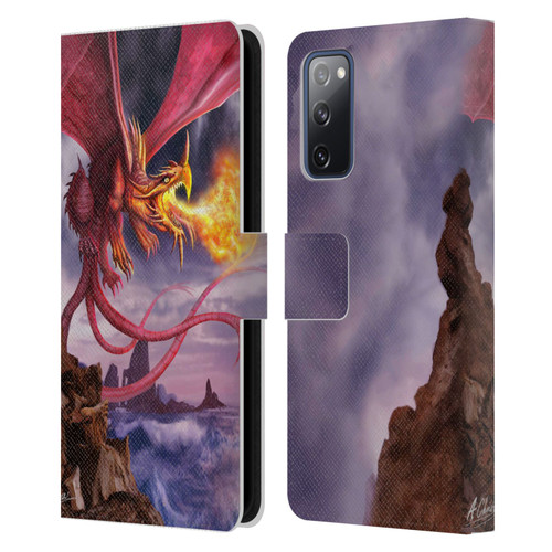Anthony Christou Art Fire Dragon Leather Book Wallet Case Cover For Samsung Galaxy S20 FE / 5G