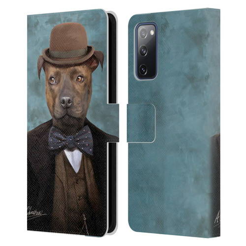 Anthony Christou Art Sir Edmund Bulldog Leather Book Wallet Case Cover For Samsung Galaxy S20 FE / 5G