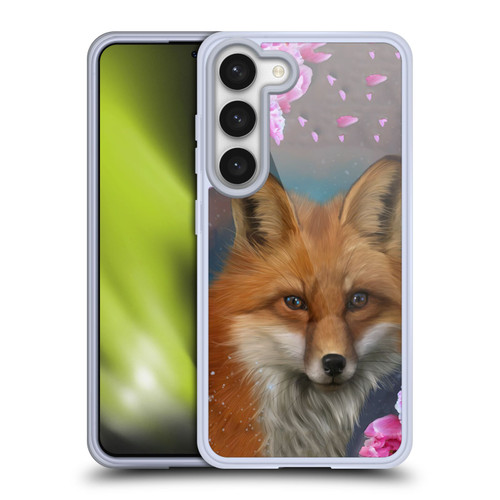 Ash Evans Animals Fox Peonies Soft Gel Case for Samsung Galaxy S23 5G & MagSafe