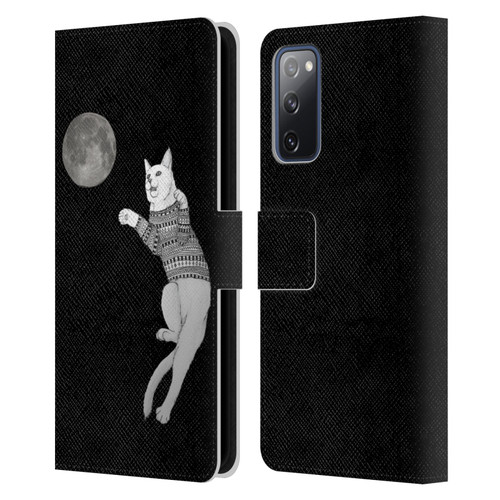 Barruf Animals Cat-ch The Moon Leather Book Wallet Case Cover For Samsung Galaxy S20 FE / 5G