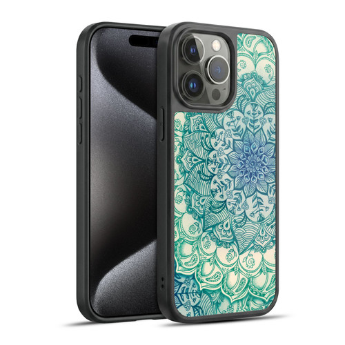 Micklyn Le Feuvre Mandala 3 Emerald Doodle Gel Armour Case For Apple iPhone 15 Pro Max