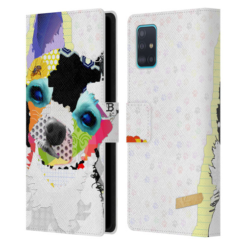 Michel Keck Dogs 2 Chihuahua Leather Book Wallet Case Cover For Samsung Galaxy A51 (2019)