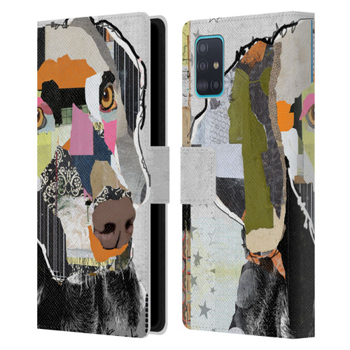 Michel Keck Dogs 2 Weimaraner Leather Book Wallet Case Cover For Samsung Galaxy A51 (2019)