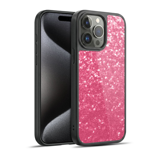 PLdesign Sparkle Prints Rose Pink Gel Armour Case For Apple iPhone 15 Pro Max