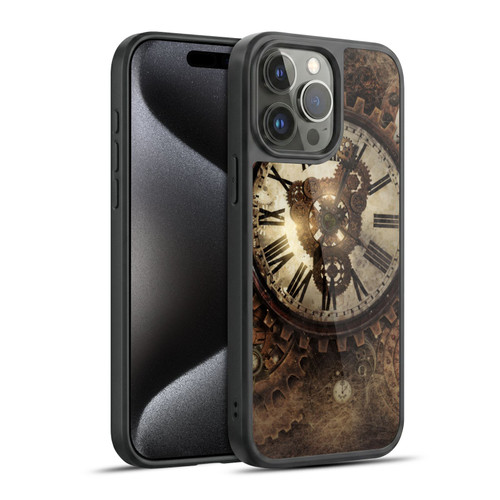 Simone Gatterwe Steampunk Vintage Clock Gel Armour Case For Apple iPhone 15 Pro Max