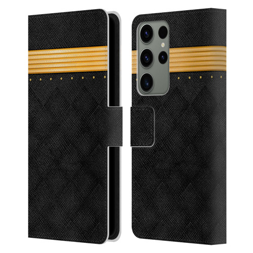 Alyn Spiller Luxury Gold Leather Book Wallet Case Cover For Samsung Galaxy S23 Ultra 5G