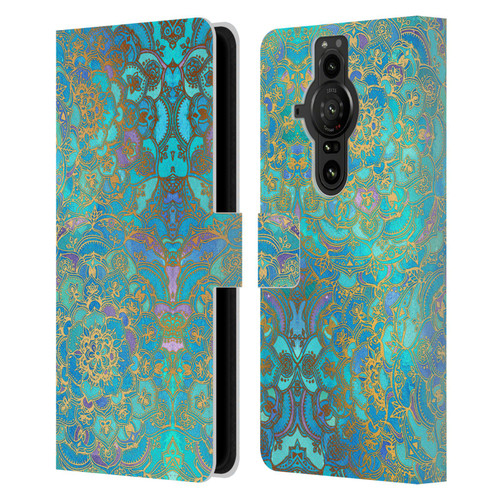 Micklyn Le Feuvre Mandala Sapphire and Jade Leather Book Wallet Case Cover For Sony Xperia Pro-I
