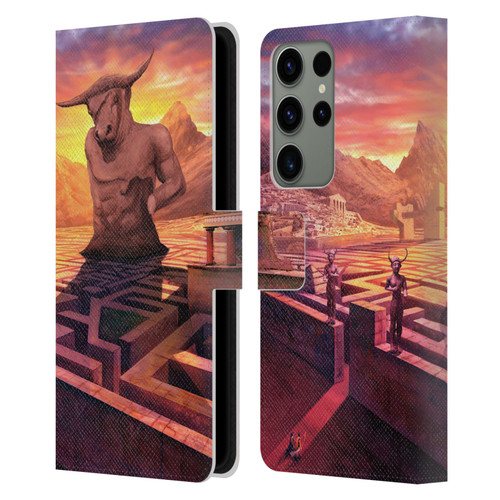Anthony Christou Fantasy Art Minotaur In Labyrinth Leather Book Wallet Case Cover For Samsung Galaxy S23 Ultra 5G