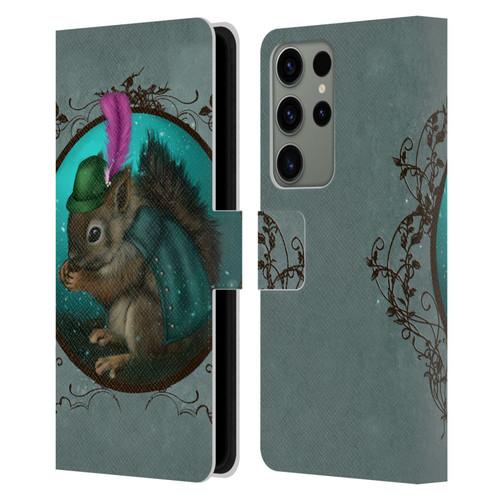 Ash Evans Animals Squirrel Leather Book Wallet Case Cover For Samsung Galaxy S23 Ultra 5G
