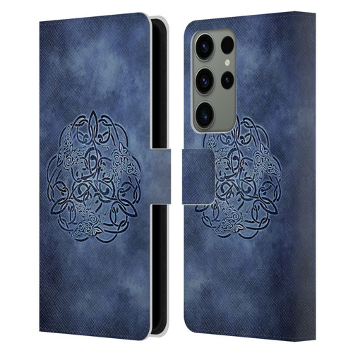 Brigid Ashwood Celtic Wisdom Knot Raven Leather Book Wallet Case Cover For Samsung Galaxy S23 Ultra 5G
