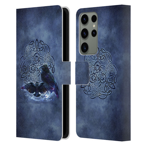 Brigid Ashwood Celtic Wisdom Raven Leather Book Wallet Case Cover For Samsung Galaxy S23 Ultra 5G