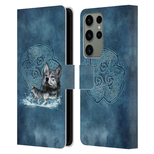 Brigid Ashwood Celtic Wisdom Wolf Leather Book Wallet Case Cover For Samsung Galaxy S23 Ultra 5G