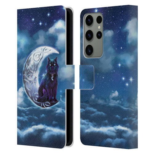 Brigid Ashwood Celtic Wisdom 2 Black Cat Leather Book Wallet Case Cover For Samsung Galaxy S23 Ultra 5G