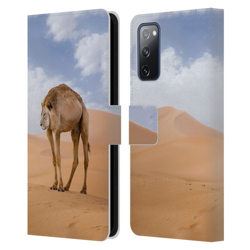 Pixelmated Animals Surreal Wildlife Camel Lion Leather Book Wallet Case Cover For Samsung Galaxy S20 FE / 5G