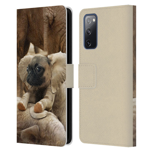Pixelmated Animals Surreal Wildlife Pugephant Leather Book Wallet Case Cover For Samsung Galaxy S20 FE / 5G