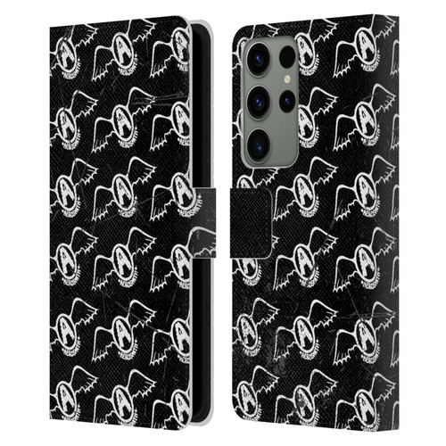 Aerosmith Classics Logo Pattern Leather Book Wallet Case Cover For Samsung Galaxy S23 Ultra 5G