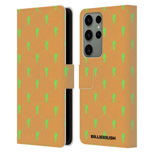 Billie Eilish Key Art Blohsh Pattern Leather Book Wallet Case Cover For Samsung Galaxy S23 Ultra 5G
