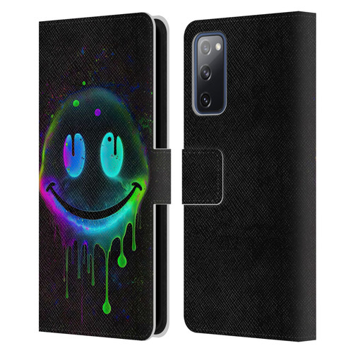 Wumples Cosmic Arts Drip Smiley Leather Book Wallet Case Cover For Samsung Galaxy S20 FE / 5G