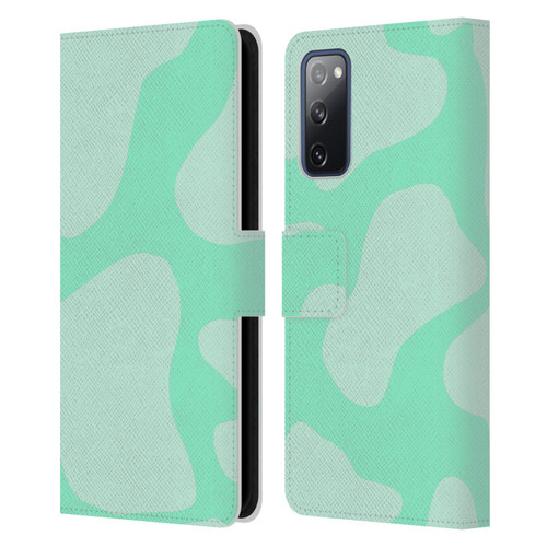 Grace Illustration Cow Prints Mint Green Leather Book Wallet Case Cover For Samsung Galaxy S20 FE / 5G