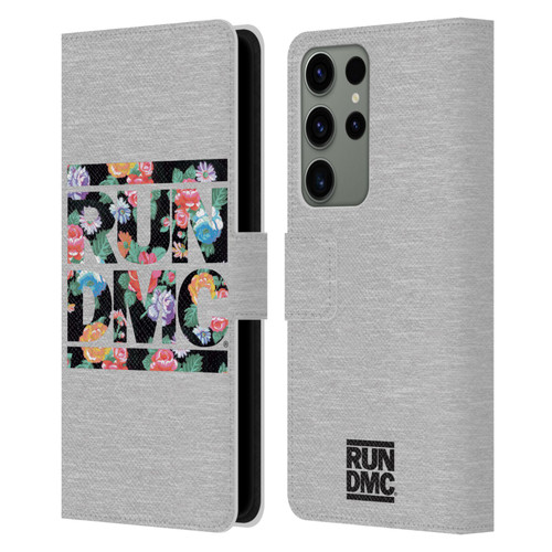Run-D.M.C. Key Art Floral Leather Book Wallet Case Cover For Samsung Galaxy S23 Ultra 5G