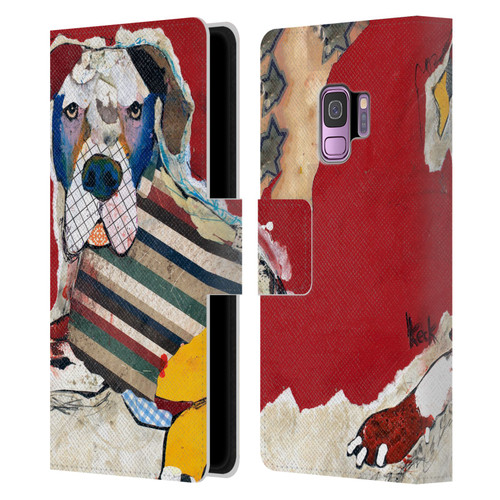 Michel Keck Dogs 2 Great Dane Leather Book Wallet Case Cover For Samsung Galaxy S9