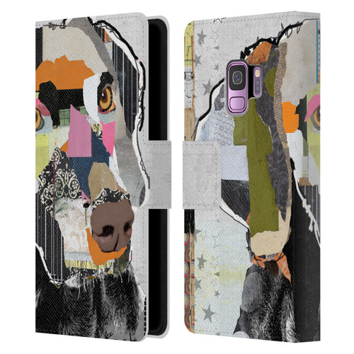 Michel Keck Dogs 2 Weimaraner Leather Book Wallet Case Cover For Samsung Galaxy S9