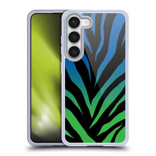 Grace Illustration Animal Prints Ombré Zebra Soft Gel Case for Samsung Galaxy S23 5G & MagSafe