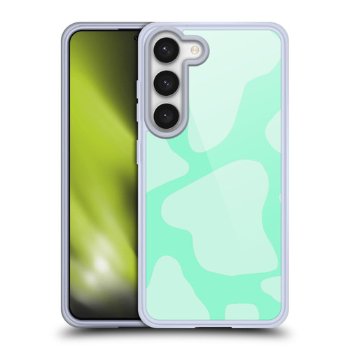 Grace Illustration Cow Prints Mint Green Soft Gel Case for Samsung Galaxy S23 5G & MagSafe