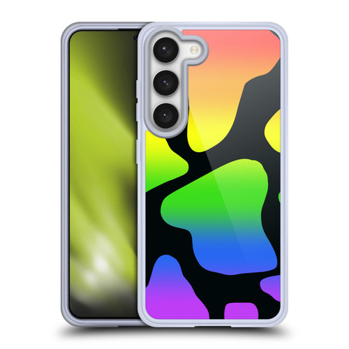 Grace Illustration Cow Prints Rainbow Soft Gel Case for Samsung Galaxy S23 5G & MagSafe