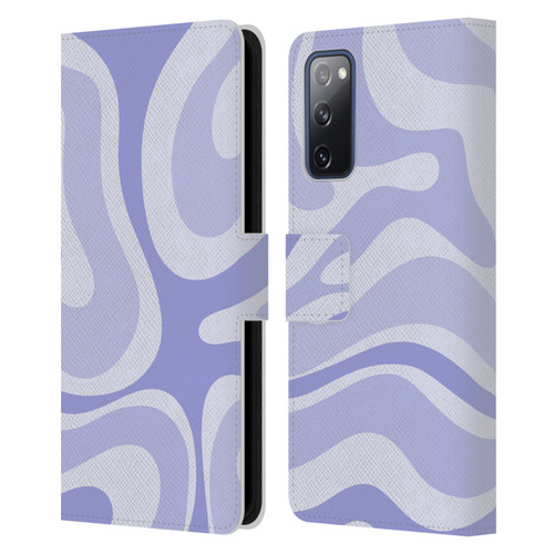 Kierkegaard Design Studio Art Modern Liquid Swirl Purple Leather Book Wallet Case Cover For Samsung Galaxy S20 FE / 5G