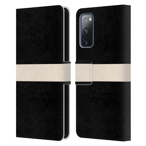 Kierkegaard Design Studio Art Stripe Minimalist Black Cream Leather Book Wallet Case Cover For Samsung Galaxy S20 FE / 5G