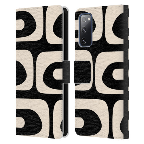 Kierkegaard Design Studio Retro Abstract Patterns Modern Piquet Black Cream Leather Book Wallet Case Cover For Samsung Galaxy S20 FE / 5G