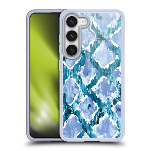 Haley Bush Pattern Painting Blue Diamond Soft Gel Case for Samsung Galaxy S23 5G & MagSafe