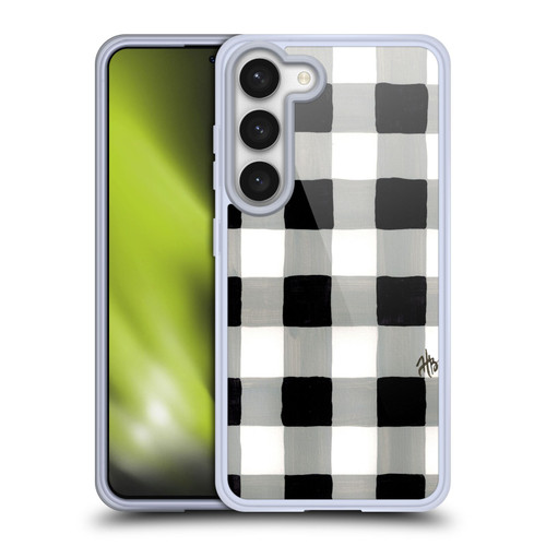 Haley Bush Pattern Painting Buffalo Check Black Soft Gel Case for Samsung Galaxy S23 5G & MagSafe